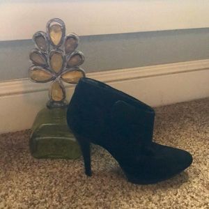 Black Suede High Heel Ankle Boots